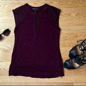 Rock & Republic Burgundy Top Sheer